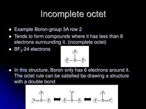 The Incomplete Octet .